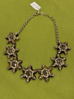 J. Crew Full Bloom Brown Tortoise Shell Flower Necklace 20 
