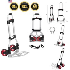 Dolly Cart Folding Hand Truck and Dolly,Steel Portable Cart with Telescoping ...