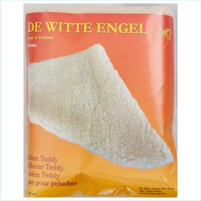 De Witte Engel 100% Wolle Teddy Stoff 40 cm x 30 cm