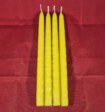4 x 100% PURE beeswax HAND DIPPED TAPER CANDLES ECO-FRIENDLY (size: 20cm x 1.5cm