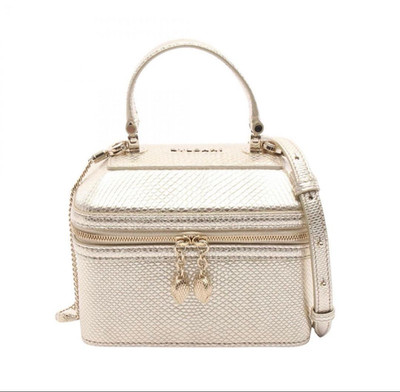BVLGARI Serpenti Jewelry Box Chain Shoulder Bag vanity Light Gold snake Auth JPN