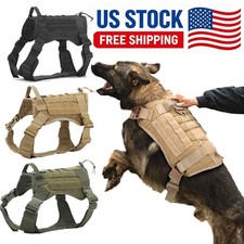 Tactical Dog Vest Working Large Dog Military Harness with Handle No-pull