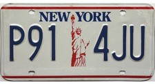 *BARGAIN BIN* 1986 Base New York Statue Of Liberty License Plate #P91 4JU