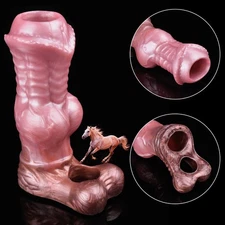 Male Big Cock-Girth-Enlarger-Enhancer-Penis-Extension-Extender-Sheath-Sleeve-Men