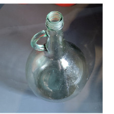 Clear Glass Collectible Bottle with Handle Modern Decorative Display Home Decor