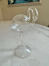 Lamplight Farms Hand Blown Flamingo Oil Burning Glass Lamp Need Wick 6in