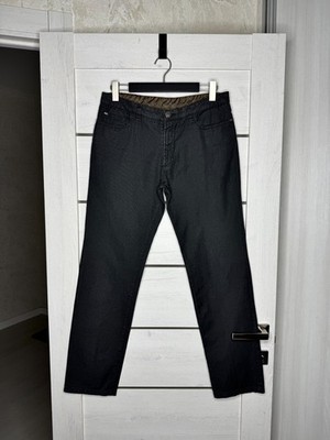 Corneliani ID Men's Black Luxury Jeans Pants 5-Pocket Cotton Abaca Italy Size 50