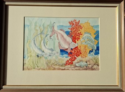 Hermet Ripe Surrealistisches Aquarell Unikat