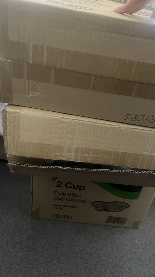 2 Cups Holder Tray Moulded Pulp Fiber Biodegradable Takeaway Coffee Cup ...