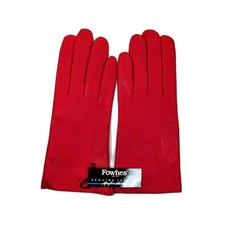 Vintage Fownes Women  s Red Leather Gloves New Old Stock With Tags Sz 9/Lg