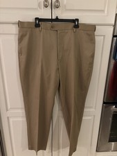 Perry Ellis Portfolio Mens Mid Rise Straight Leg Pants Tan Size 42x 30