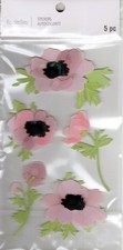 Pink Flowers, 3D scrapbook stickers, 4x7" - Recollections 666868