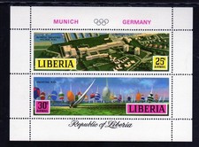 LIBERIA #C187 1971 PUBLICITY FOR THE OLYMPIC GAMES MINT VF NH O.G S/S