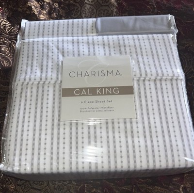 Charisma-Cal King 6 Piece Sheet Set 100% Microfiber                 RIBBONS DOVE