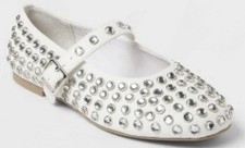NEW Girls Toree Rhinestones Bling Ballet Flats White - Art Class Size 1
