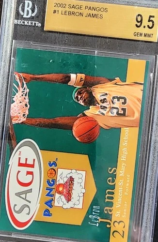 LEBRON JAMES 2002 SAGE PANGOS ROOKIE CARD BGS 9.5 GEM MINT ULTRA RARE