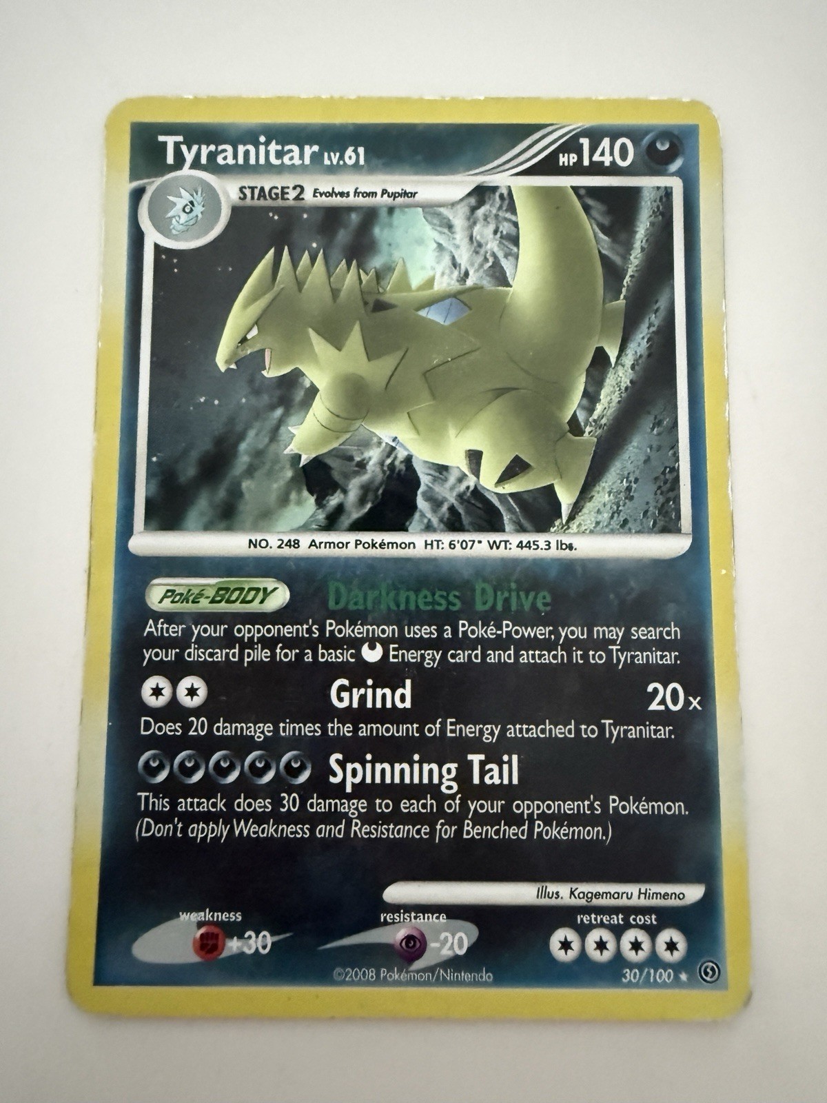 Pokémon Tyranitar Stormfront Rare 30/100