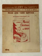 1958 CentrALERT for Safety New York Central System Alert Christmas Santa Railway