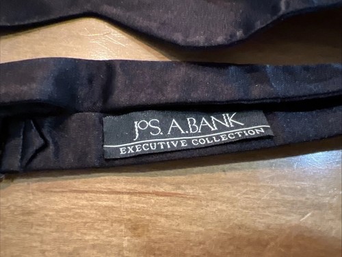 Jos. A. Bank, 100% Silk Black Bow Tie & Cummerbund Box Pioneer Cufflinks Studs - Picture 6 of 17