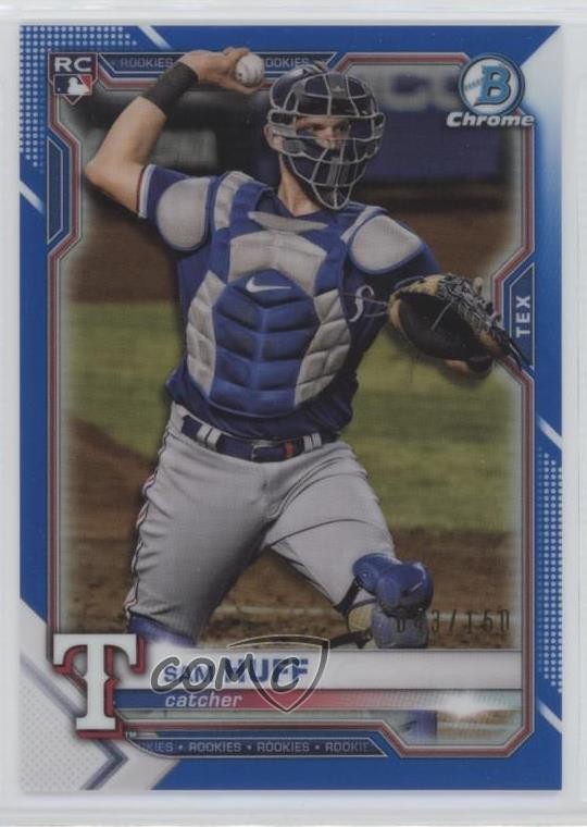 2021 Bowman Chrome Blue Refractor 43/150 Sam Huff #91 lz7