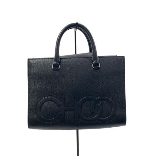 JIMMY CHOO Black Leather Tote Bag Mens Double Handles