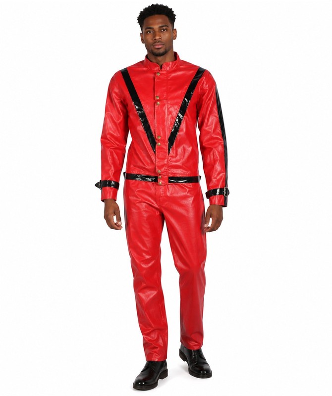 Men's American Singer Thriller Red Costume Jacket, Perfect for Halloween