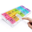 Large 7-Day Pill Organizer with 14 Dividers for AM PM Medications  Vitamins