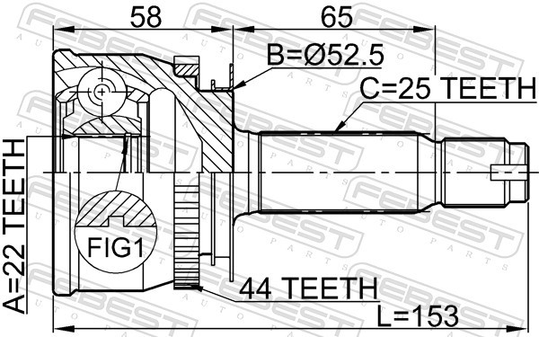 Fits FEBEST 1210-012A44 EXTERNAL CRANKSHAFT JOINT HYUNDAI ACCENT 00 ( ⭐UK Stock⭐