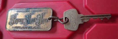 Vintage Regency Hyatt House Atlanta GA Peachtree Center Hotel Key Chain with Key
