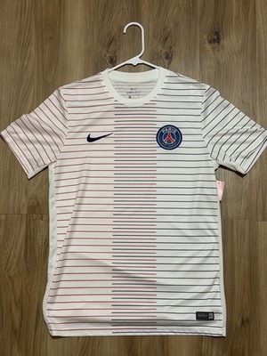 Nike Dri-Fit PSG 19-20 Pre-Match Warm up Jersey White Authentic Size Medium Med 
