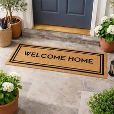 Welcome Home Coir Doormat - 48"x18" Extra Wide - Indoor/Outdoor Use