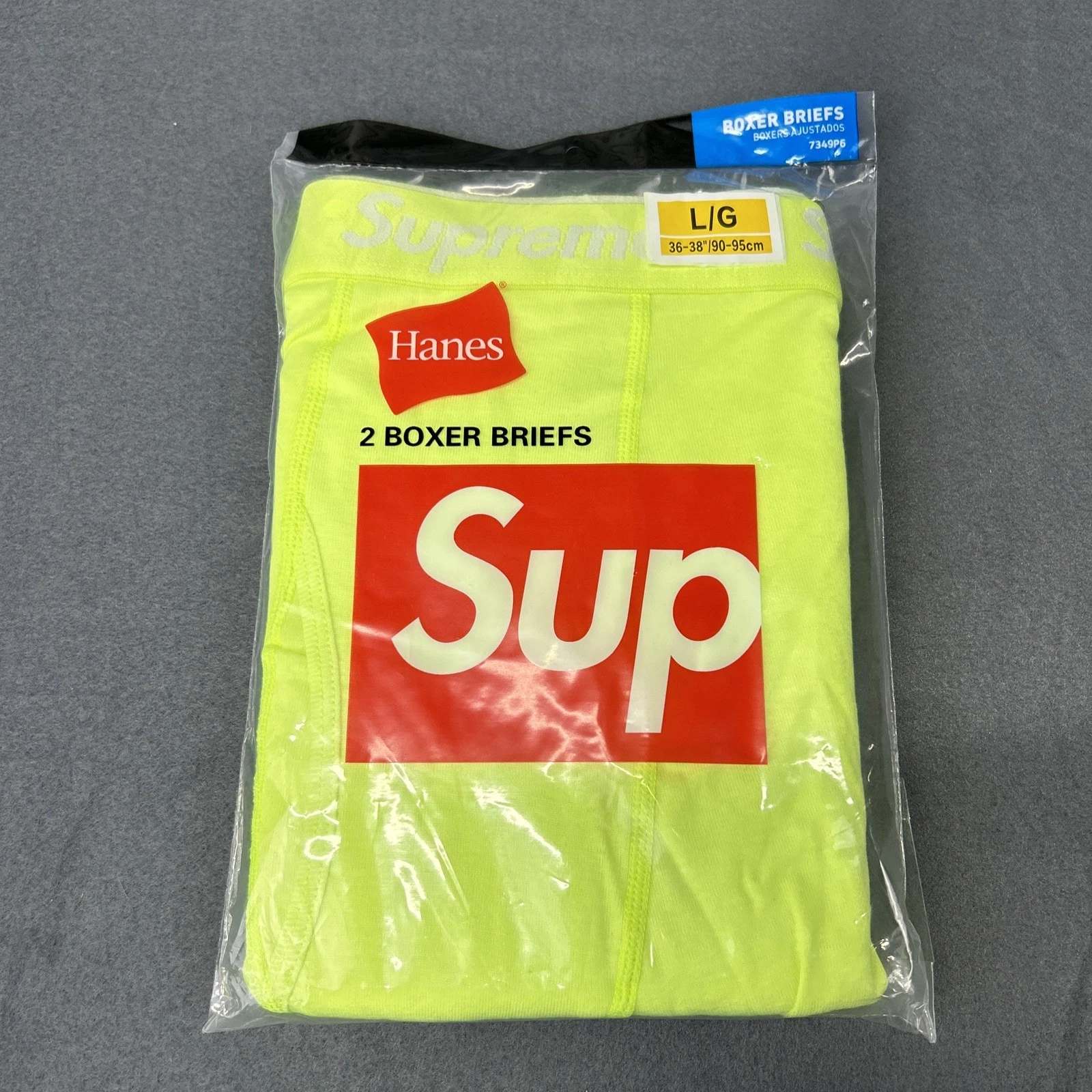 Boxer Supreme taille L slip vert lime Hanes sous vêtement décontracté neuf authentique