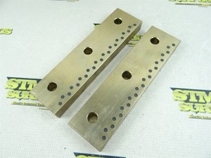 PAIR OF SELF-LUBRICATING BRONZE & GRAPHITE SLIDE PLATES 8" X 2" X 3/4"