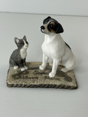 Leonardo Collection Jack Russell Hund Katze Figur Vintage 1998 Ornament