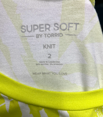 Camicetta manica corta top stampa foglia di palma verde lime Torrid 2X resort sulla spiaggia - Foto 11 di 11