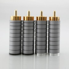 4PCS 24K Gold Plated RCA Plug Male Connector for Hi-Fi Audio Cable Adapters DIY