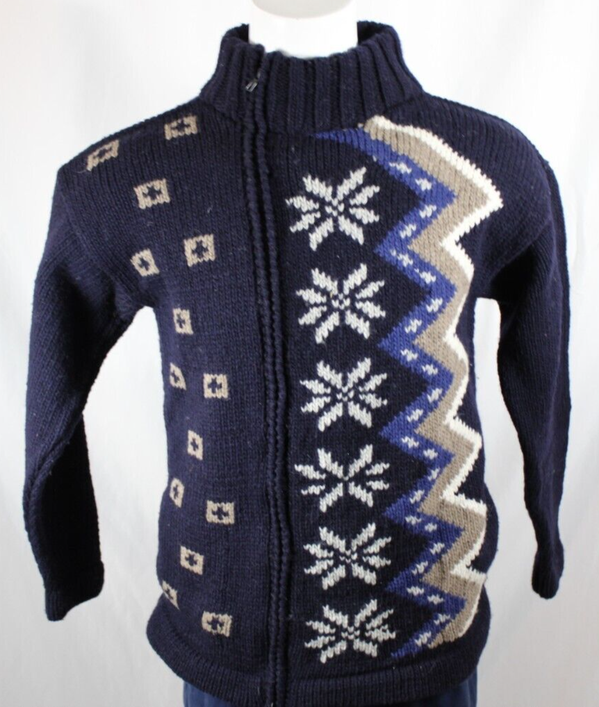 Womens Large L Runa Couture Ecuador Wool Full Zip Sweater Black