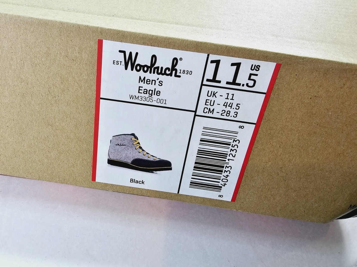 Woolrich Men's Eagle 11.5 Quality Leather Wool Boot NEW Gray/Black