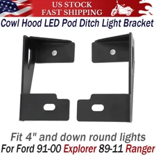 For Ford 89-11 Ranger/91-00 Explorer Cowl Hood LED Pod Ditch Light Mount Bracket