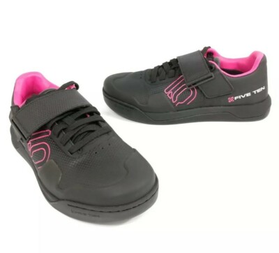 Five Ten Women's Bicycle Clipless Shoes Black Shock Pink Hellcat Pro Size 9 New