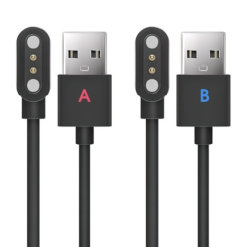 Câbles Chargeur Magnétique Pour Montre Connectée – Pack De 2, Espacement 2,84 Mm, 60 Cm, Universel, Noir - 7