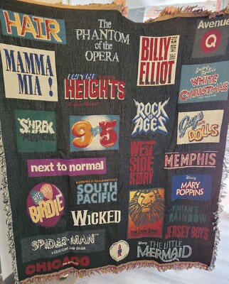 Keepsake Cottons the Broadway cares collection Shows Custom Design Throw Blanket