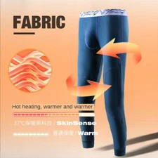 Long Johns Thermal Underwear for Men Fleece Long Underpants Thermal Thick Pants