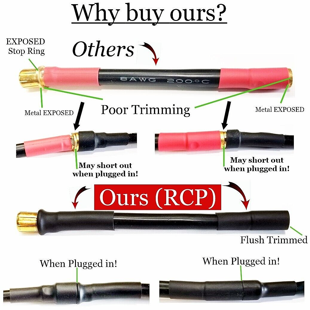 RCP Motor Wires Brushless Sensored Motor Wires Tinned Ends 6.5mm