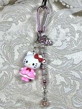 Kawaii Anime Kitty Cartoon Keychain Charm 3D Figure Rhinestone Backpack Clip
