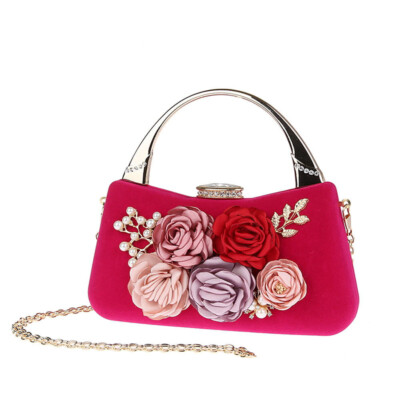 Womens Evening Wedding Hand bags Clutch Purse Rhinestone Pearl Party Bride Bags 
