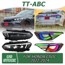TT-ABC LED Headlight RGB Tail Light For Honda Civic Sedan 11th Gen 2022-2025 DRL