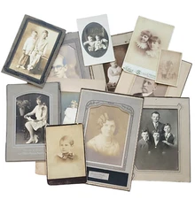Antique Vintage Cabinet Cards Cdv & Postcard Photos Lot of 12