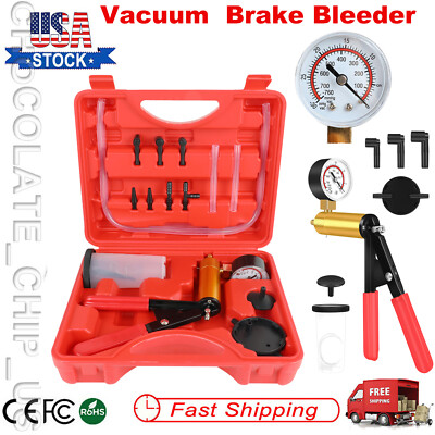 #ad Hand Held Vacuum Pump Pressure Tester Kit Car Brake Fluid Bleeder Bleeding Tool $15.89