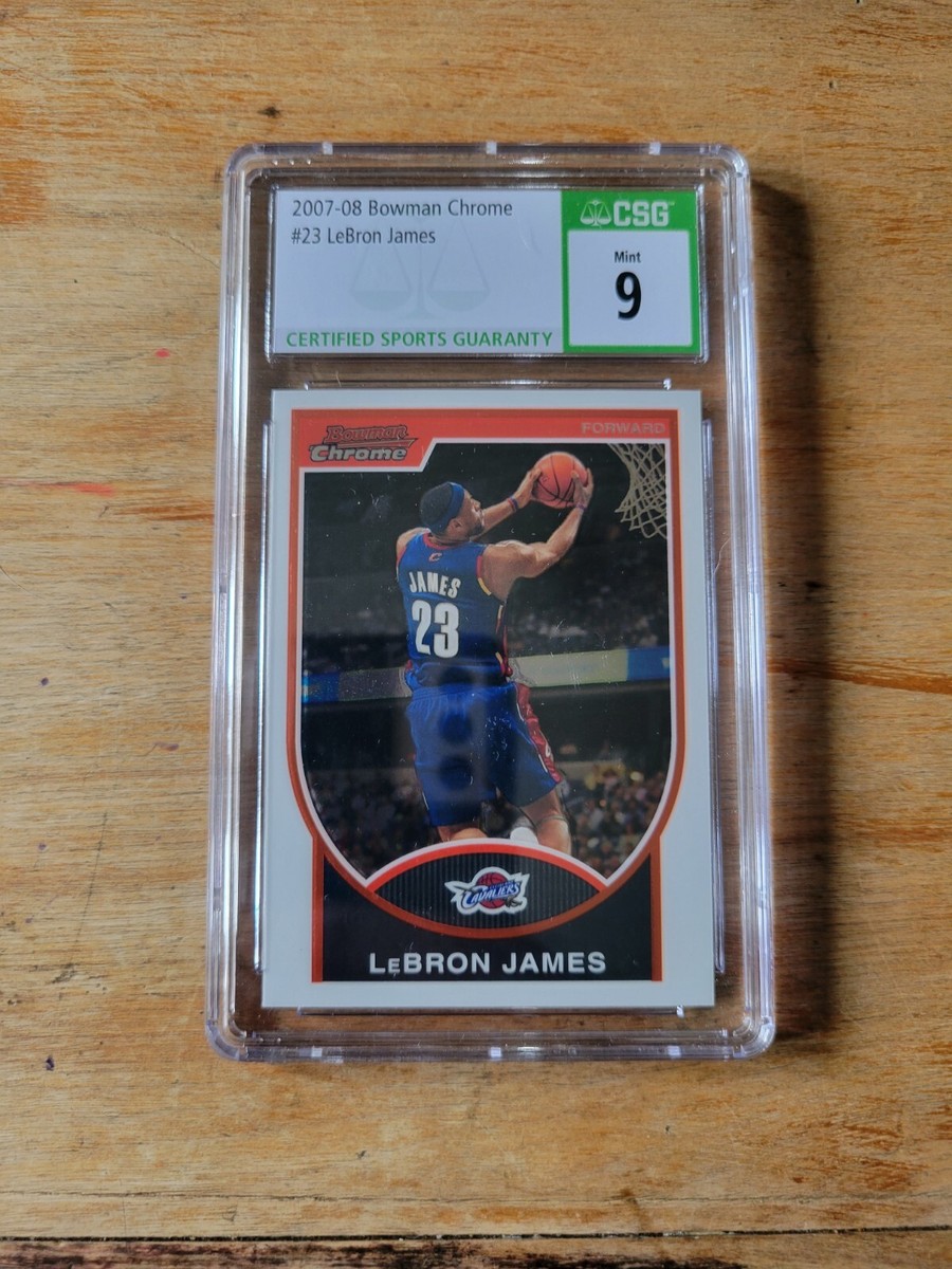Lebron James 2007 Bowman Chrome Card #23 (PSA Mint 9) | Hollywood